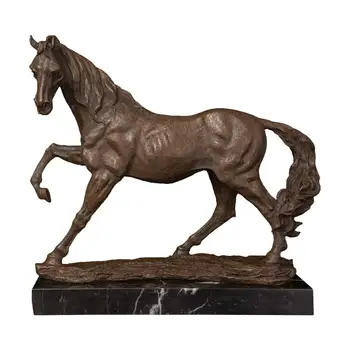 

ArtsHom DW-200 Hurtling Horse Figurine Bronze Animal Statue Sculpture Antique Courser Statuette Art Home Decor Ornament
