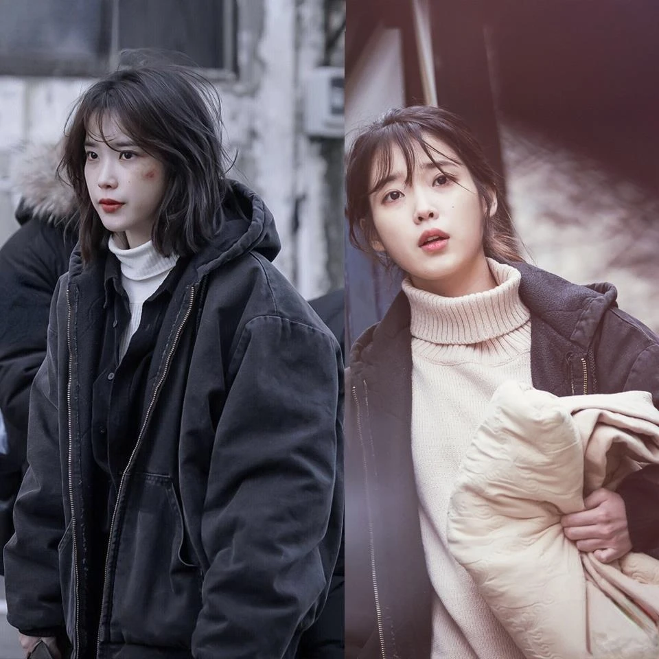 Kpop IU Lee Ji Eun chaqueta holgada de manga larga para mujer, ropa de calle Harajuku con capucha cremallera, abrigo cálido para invierno| chaquetas básicas| - AliExpress