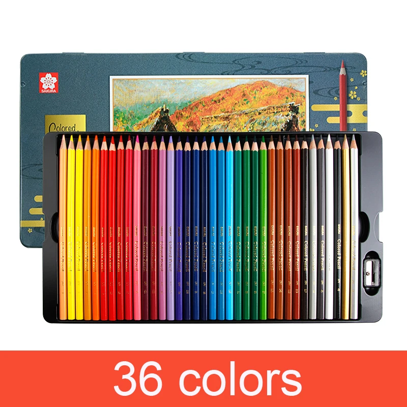 Set Of 12 (h-9b) Marco Raffine Iron Box Sketch Pencils For Drawing