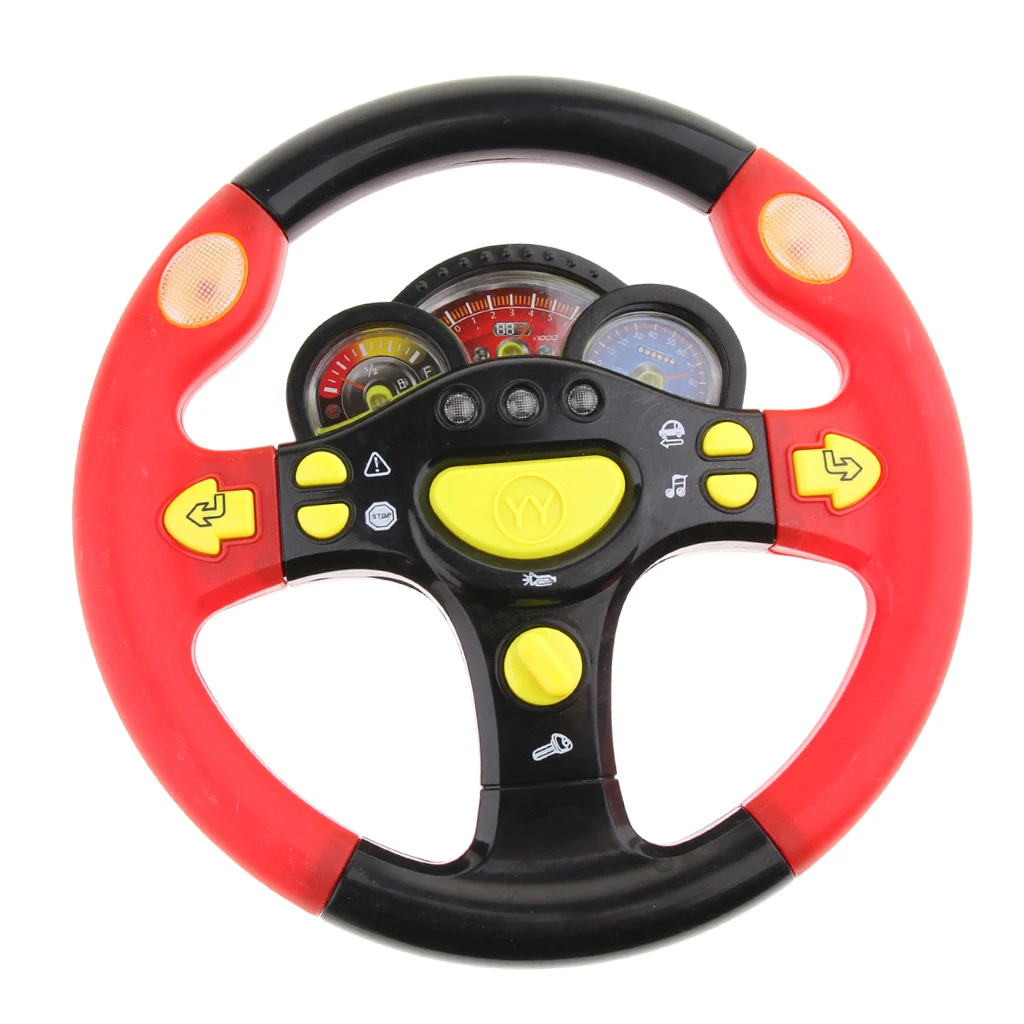 Children`s Electronic Interactive Toy Steering Wheel Baby Childhood Educational Driving Simulation with Lights and Sounds