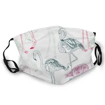 

Flamingo Drawing Double-sided printed dustproof and windproof mask, can be cleaned and reused, suitable for outdoor sports