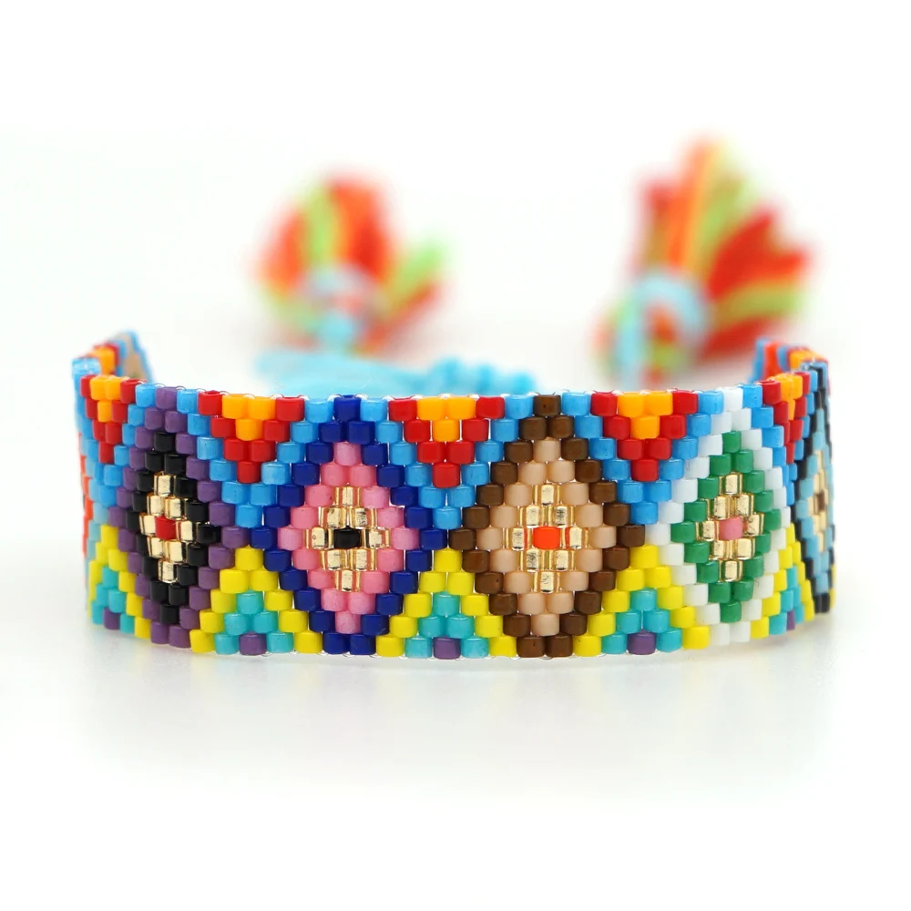 Go2boho MIYUKI сглаза браслет Радуга браслеты для женщин бохо шик ювелирные изделия Bileklik браслет дружбы Mujer Moda кисточкой