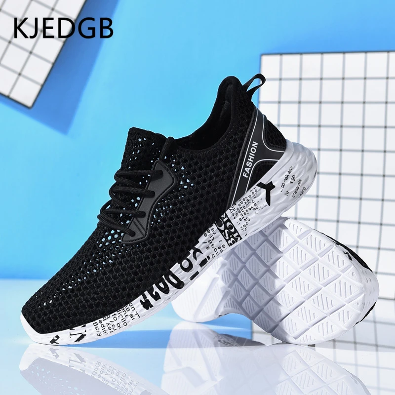 KJEDGB Men shoes summer 2020 Breathable mesh sneakers lace up black men light soft big size 39-48 |