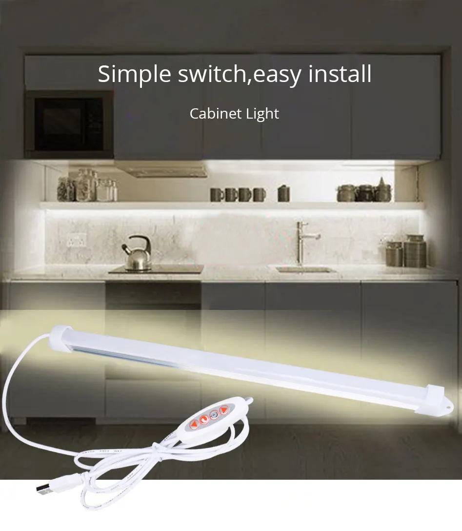 USB 5V Led Strip Light Bar Cabinet Lights Kitchen Closet Puck Cupboard Furniture Shelf Wardrobe Lamp Switch Desktop Lighting (14)