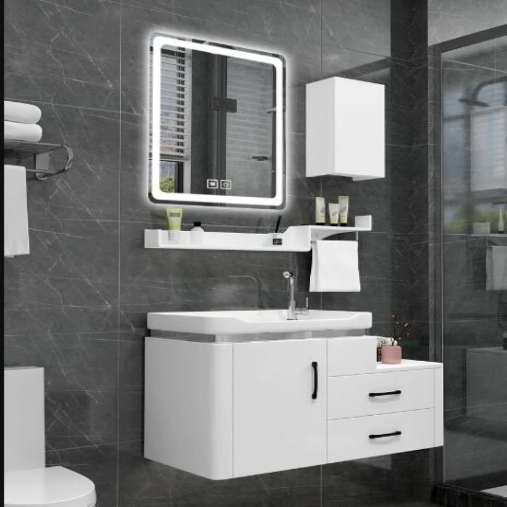 

Bathroom smart bathroom cabinet combination modern simple small apartment washbasin wash basin vanity toilet set