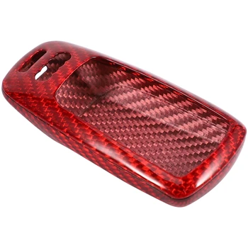 

Premium Real Carbon Fiber Red Case Cover Fit 2017 & UP for A3 A4 A5 A7 Q5 Smart Key Fob