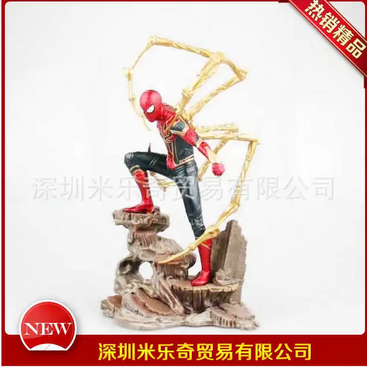 

Otaku Garage Kit Iron And Steel Spider-Man Hero Expedition Scene Statue Boxed Garage Kit Model 26 Cm