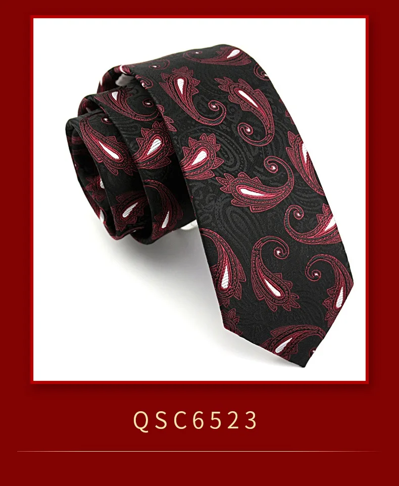 Высокое качество 2019 новые дизайнерские бренды модные деловые повседневные 7 см тонкие галстуки для мужчин галстук красный пейсли свадьба с