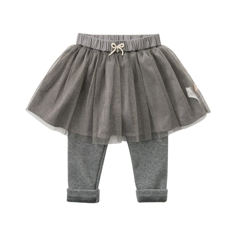 gray DBQ11895 dave bella/зимние модные однотонные штаны с бантом для маленьких девочек детские длинные штаны брюки для малышей - Цвет: gray