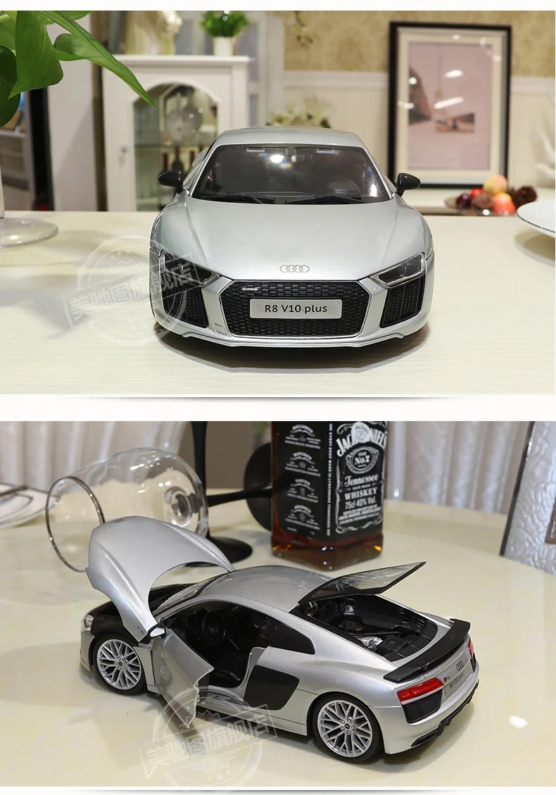 1:18 Audi R8 литые под давлением металлические модели автомобиля коллекция игрушек Форсаж спортивный автомобиль моделирование оригинальные модели автомобилей подарок