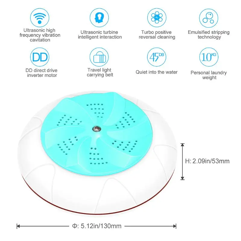 Мини Портативная Ультразвуковая вибрационная стиральная машина, удалитель пятен, USB ультразвуковая стиральная машина для чистки белья, турбинная стиральная машина для Tr