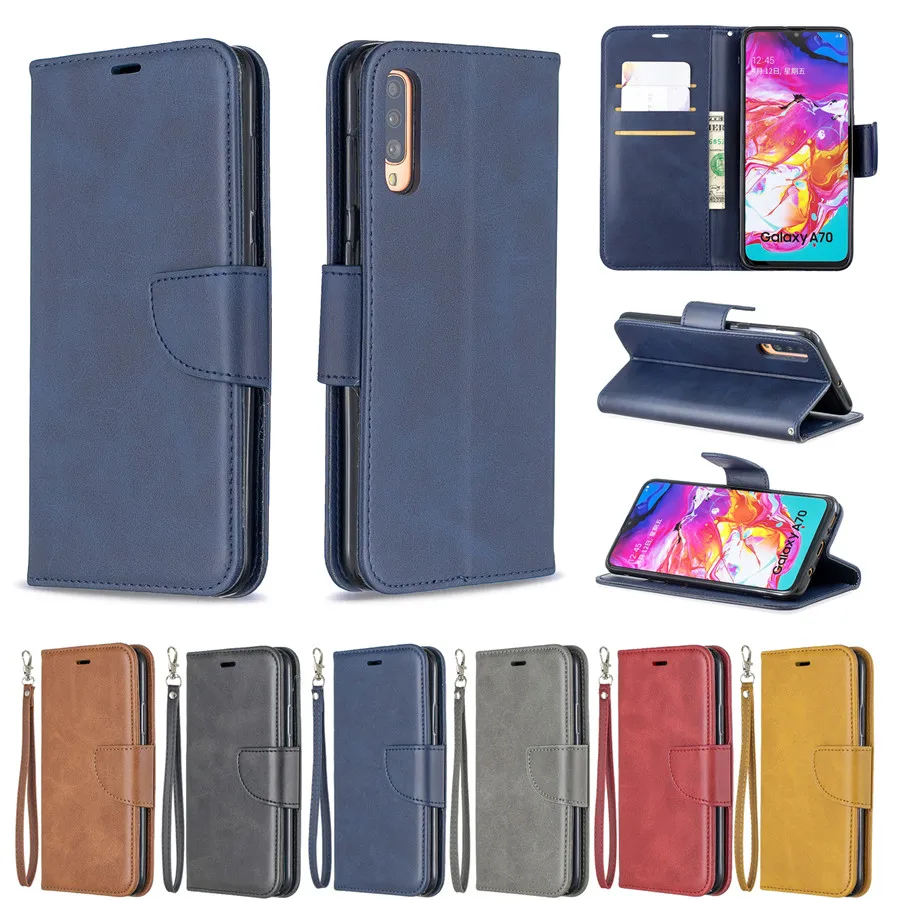 Чехол-бумажник из овечьей кожи для Samsung Galaxy A72 A52 A51 A71 A01 A10 A11 A02S A12 A21S A31 A32 A40 A41 A42 A50 A70