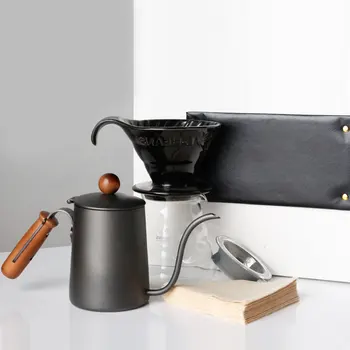 

Manual Coffee Pot Filter Ceramic Cup Gift Box Set Outing Portable Brew Coffee Pot Measuring Cup Gift Box Set