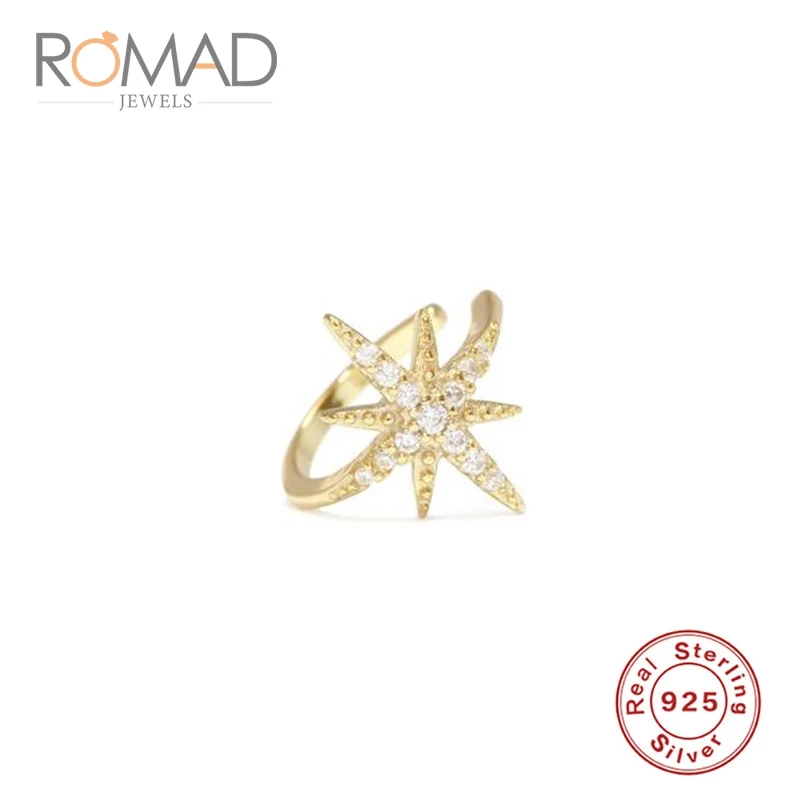 Romad, одна звезда, клипсы для ушей, без пирсинга, с звездой, клипсы для ушей, женские серьги, без серьги, темперамент, серьги, S925 Серебряные серьги для женщин