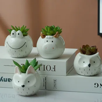 

Cute Animal Flower Pot Ceramic Vase Desktop Decoration Home Decoration Garden Succulent Flower Pot Simulation Plant Potted Plant