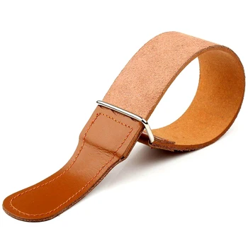 

Genuine Cowhide Material Men'S Hanging Tab Designed Shaving Leather Strap Barber Straight Knife Sharpening Strop Belt Barber