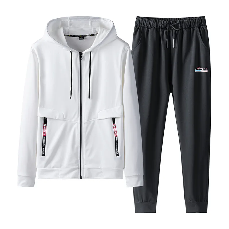 

New Arrival Men's Sets Spring Autumn Hoodies Two Piece Sweatshirt+Pants Male Sportswear Suit Casual Tracksuit Plus Size 7XL 8XL