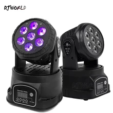 Djworld led 7x18w luz de lavagem rgbwa + uv 6in1 movendo a cabeça luz de palco dmx luz palco dj discoteca festa concerto estágio profissional