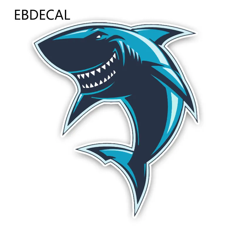 EBdecal Lovely Cartoon Great White Shark Colored For Auto Car/Bumper/Window/Wall Decal Sticker Decals DIY Decor CT10276 | Автомобили и