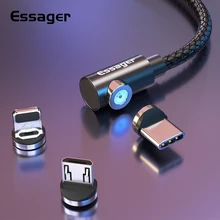 Магнитный usb-кабель Essager, кабель для быстрой зарядки типа C для iPhone 11 Pro Max XS Xiaomi 9, кабель для быстрой зарядки, магнитный кабель для мобильного телефона