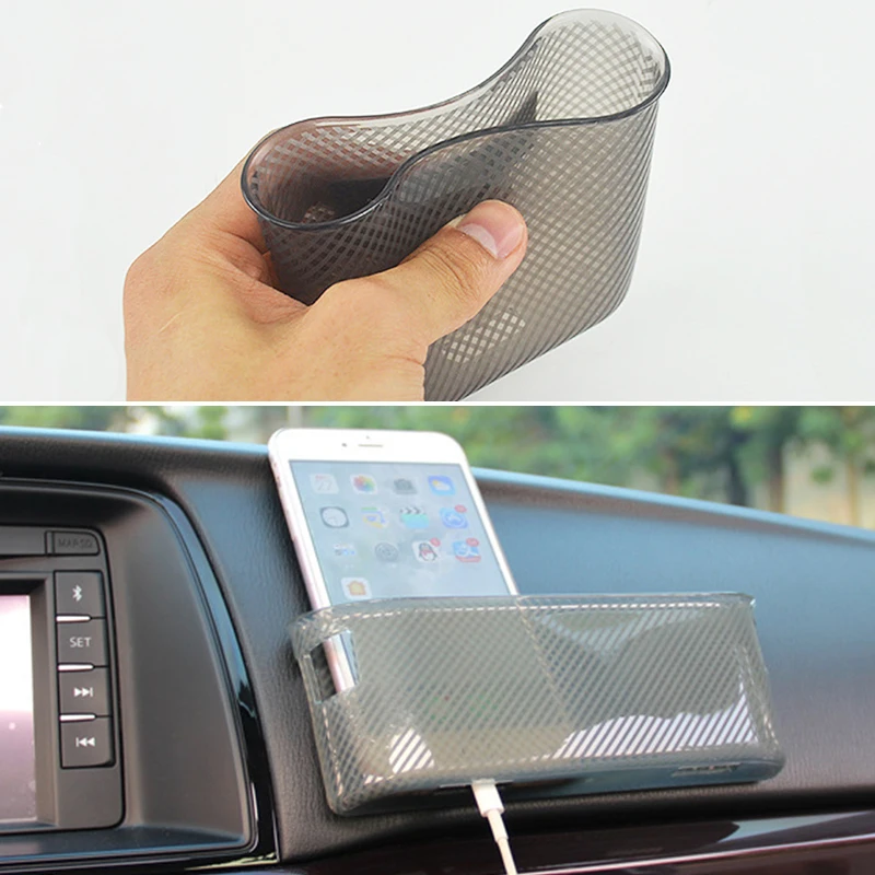YouCY Car Storage Box Parking Card Storage Bag Mobile Phone Holder Phone Stand Multi-fuctional Car Organizer 
