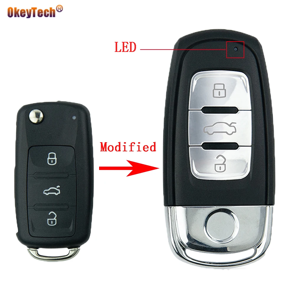 

Okeytech Modified Flip Folding Remote Car Key Cover Shell Case Fob For Vw VOLKSWAGEN Caddy Golf 6 2010G Jetta Beetle Polo Sedan