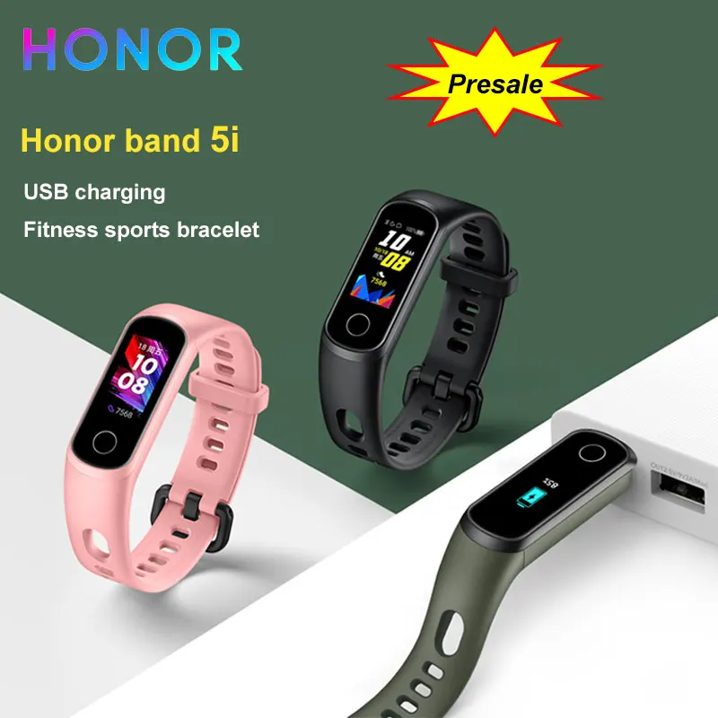 Браслет Honor Band 5i умный браслет зарядка через usb контроль музыки уровня кислорода в