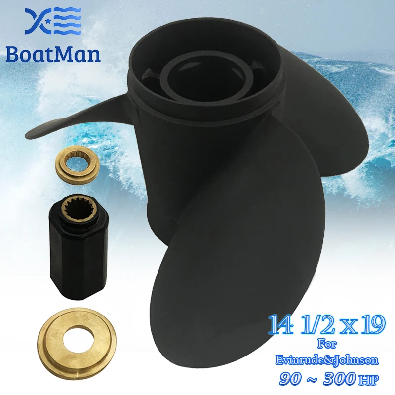 

BoatMan® 14 1/2X19 Aluminum Propeller for Evinrude&Johnson 90-300 HP Outboard Motor Accessories Marine 90HP 100HP 115HP 150HP