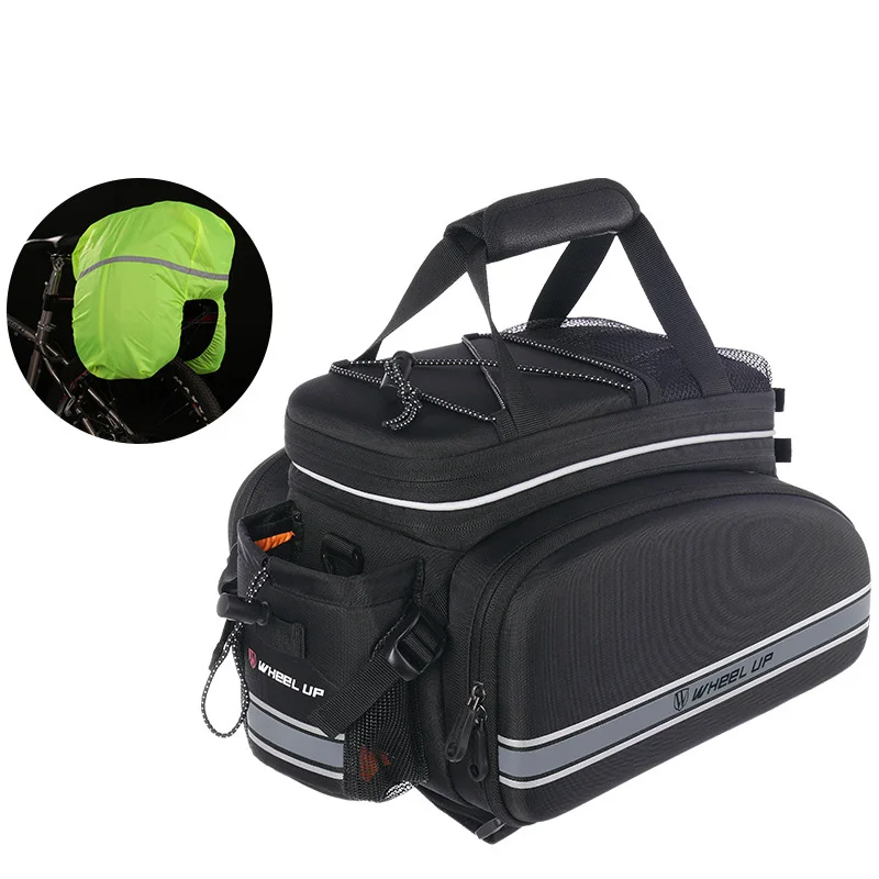 

1*Rear Seat Tail Bag 1*Rain Cover Waterproof Bike Handlebar Seat Bag Bicycle Front Tube Frame Phone Holder Storage 40*26*23cm