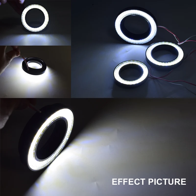 89MM 3.5인치 자동차 엔젤 아이즈 안개등 LED 헤일로 링 헤드라이트 DRL 화이트 레드 블루 64MM 76MM 자동차 램프 액세서리 12V
