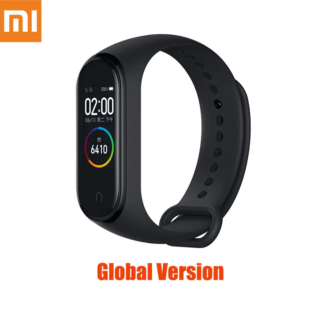 Xiaomi mi смарт-браслет 4 цветной экран mi Band 4 смарт-Браслет фитнес-трекер для измерения сердечного ритма спортивные водонепроницаемые Смарт-часы - Цвет: Global Version