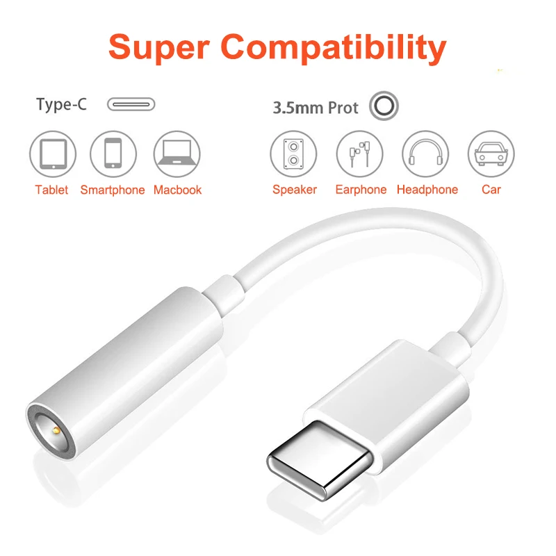 1 шт. кабель для наушников типа C 3,5 USB C до 3,5 мм AUX Наушники Адаптер для huawei P30 P20 Pro LeEco Le 2 Max C USB кабель