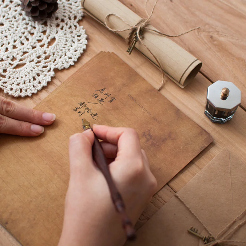 Enveloppe Kraft rétro vintage avec UL, ensembles de bloc-notes de lettres,  lettre d'amour de