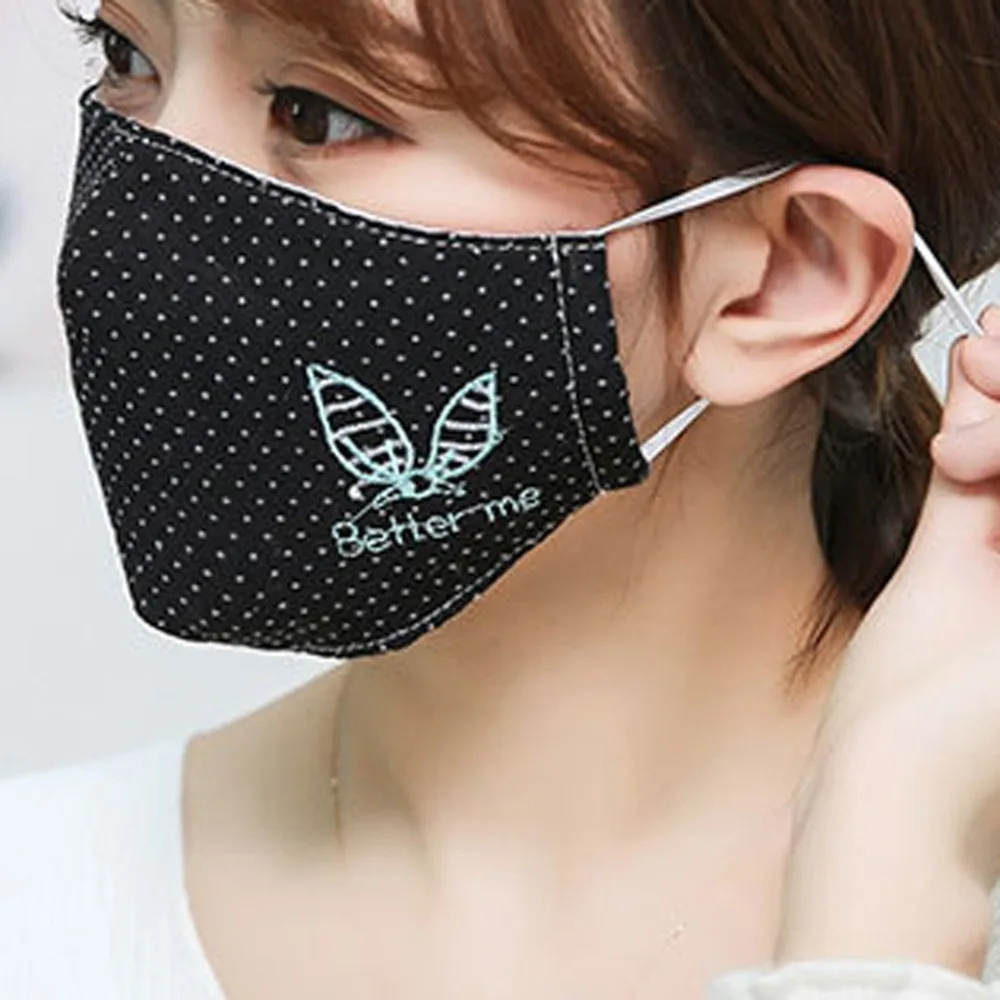 * Cotton PM2.5 Black mouth Mask anti dust mask Activated carbon filter Windproof Mouth-muffle bacteria proof Flu Face masks Care