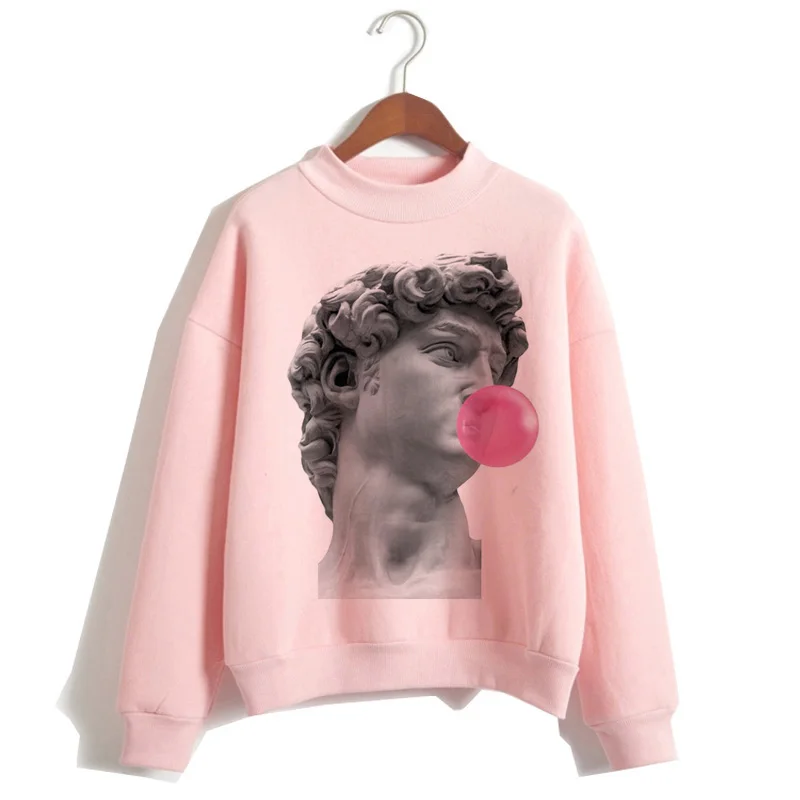 P1850C-pink Vaporwave толстовка женская с капюшоном уличная печать Kawaii хип хоп Уличная Harajuku Женская Эстетическая розовая каваи Ulzzang - Цвет: P1850C-pink