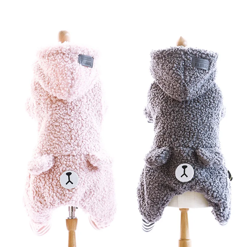 

2019 Autumn and Winter Clothes Fpr Dog Four-legged Pink Grey Colors S-xxl Sizes Pet Clothes Super Warm and Soft Clothes for Pets