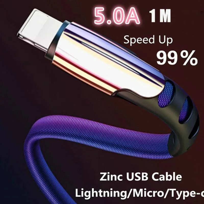 Дизайн 5А USB кабель для быстрой зарядки USB и type C для зарядки данных Micro USB кабель для мобильного телефона USB шнур для iphone