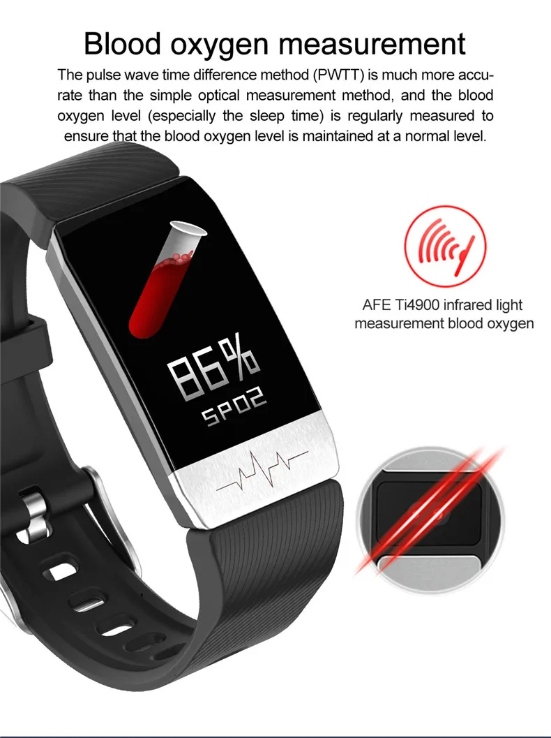 2020 New Smart Bracelet ECG+PPG Body Temperature Fitness Tracker Blood Pressure Waterproof Sport Smart Band Sport Men Women Band