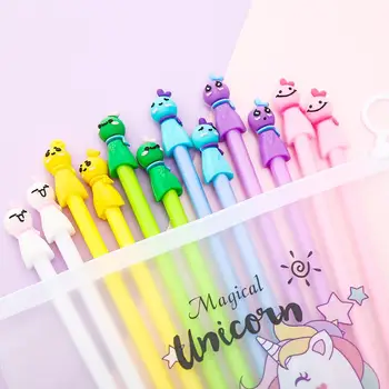 

12pcs Cartoon Gel Pen Creative Cute Sunny Doll Student Signature Ink Pens for School Supplies Kawaii Cool Fun Office Stationary