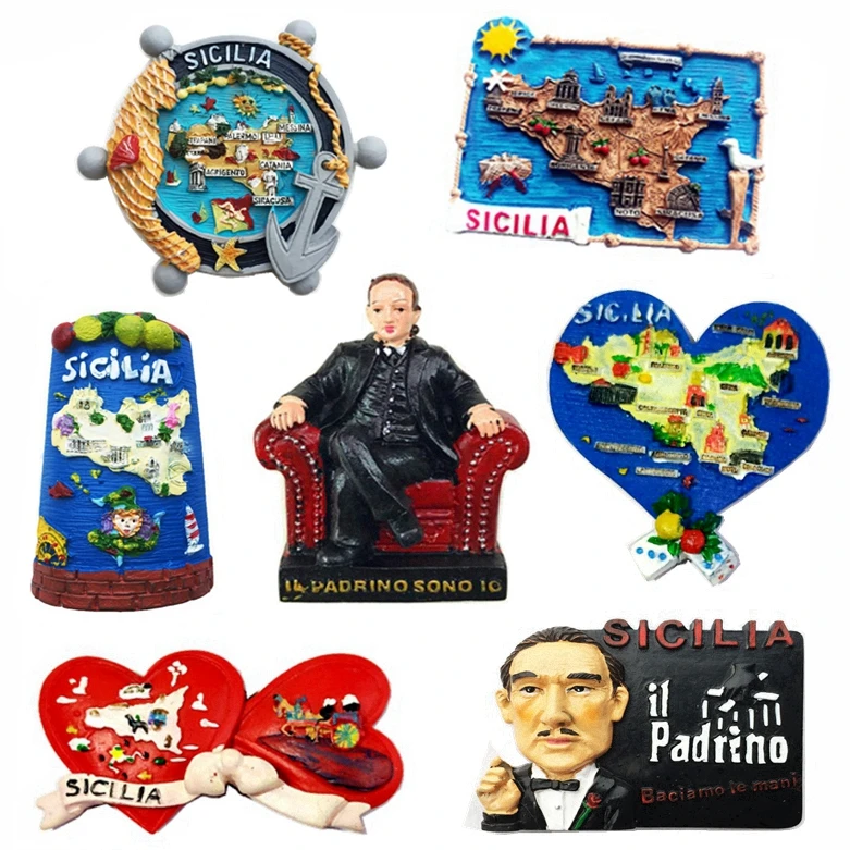 

New Hand-painted Sicily, Italy 3D Fridge Magnet Travel Souvenir Refrigerator Magnetic Stickers Gift