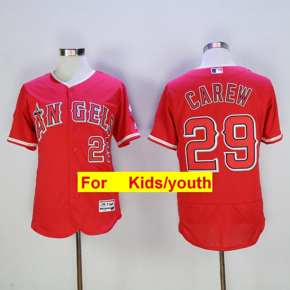Серебристый Молодежи Лос-Анджелеса Майк Траут Shohei Ohtani Альберта Pujols Kole Lee Реджи Джексон стержень Карью FLEX Прохладный База Джерси - Цвет: Серебристый