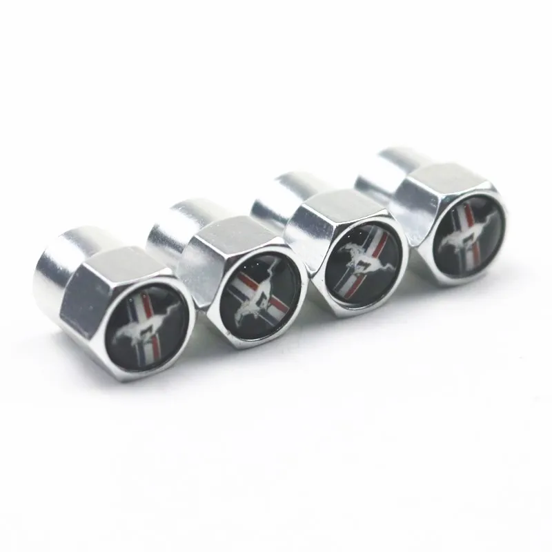 

Car-Styling 4Pcs Horse race LOGO Emblem Car Tires Wheel Valve Cap Dust Cover for Ford mustang Tire decoration Accessories