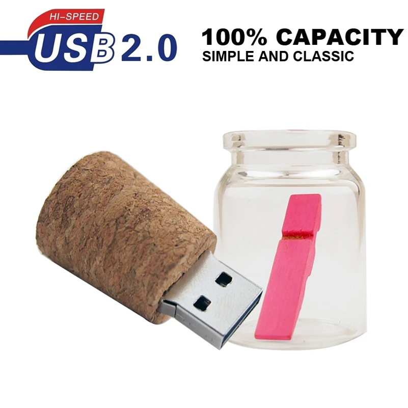 Логотип по индивидуальному заказу USB 2 0 стеклянная дрифтерная бутылка с
