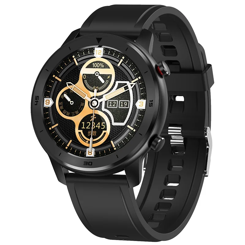 Black Silicone Мужские Смарт-часы Timewolf с большим экраном, IP68, водонепроницаемые Смарт-часы, Android, кровяное давление, пульсометр, Смарт-часы для мужчин, для IOS телефона - Цвет: Black Silicone