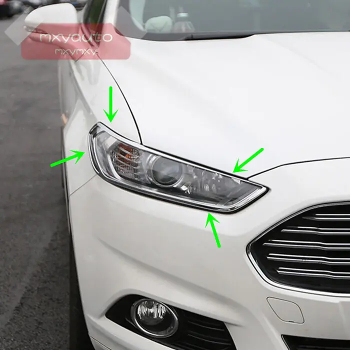 

ABS Chrome Front Head Light Cover Trim For Ford Fusion Mondeo 2013 2014 2015 16