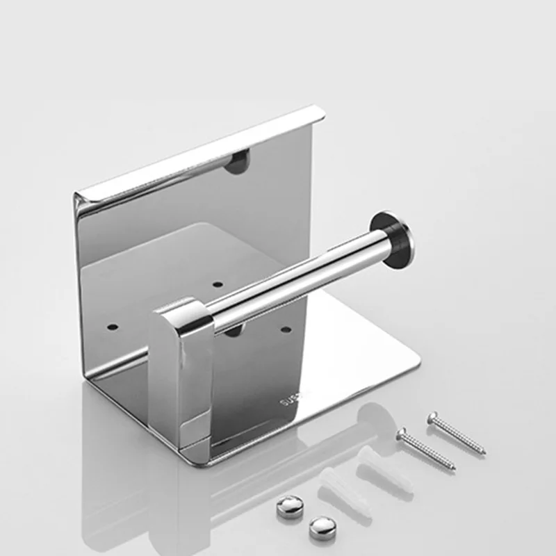 Toilet Paper Holder ROVOGO SUS 304 Stainless Steel Toilet Paper Holder with Phone Shelf Bathroom Tissue Holder Toilet Paper Roll