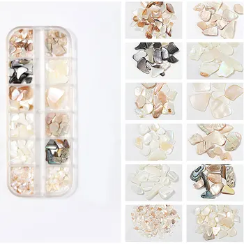 

Nail Decoration Boxed Mixed Colors Shell Rhinestones Clear Shiny Paste on Nails for DIY Nails Art Accessories Tools