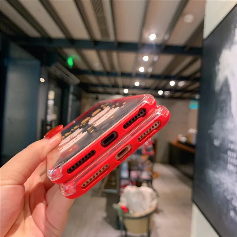 Для iPhone 11 pro Max чехол для телефона с мультяшным медведем+ пленка для экрана из закаленного стекла для iPhone X XS Max XR 7 8 6s Plus прозрачный чехол