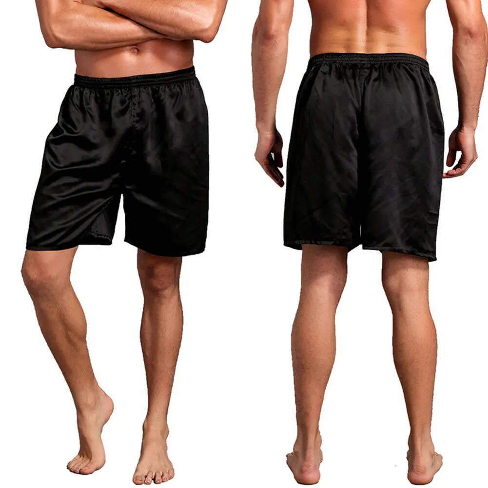 Men Summer Silk Satin Pajama Sleepwear Homewear Robes Shorts Loungewear Pants Men Summer Silk Satin Pajama Sleepwear Homewear Robes Shorts Loungewear Pants