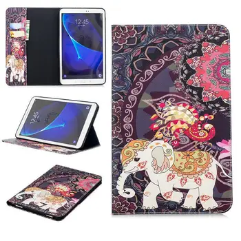 

SM-T585N Tablet Case For Samsung Galaxy Tab A A6 10.1" 2016 SM-T580 T585 T585N Smart Cover Funda butterfly Skin Shell +Film+Pen